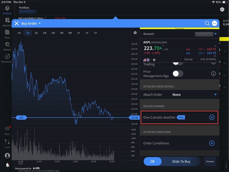 The one cancels another option on the iPad